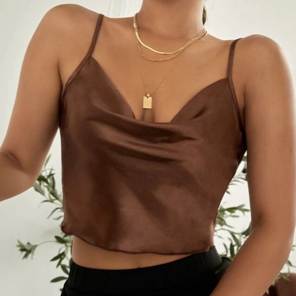 satin cowl neck cami size medium NW